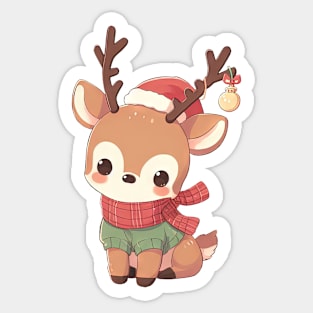 Cute Christmas Deer Sticker